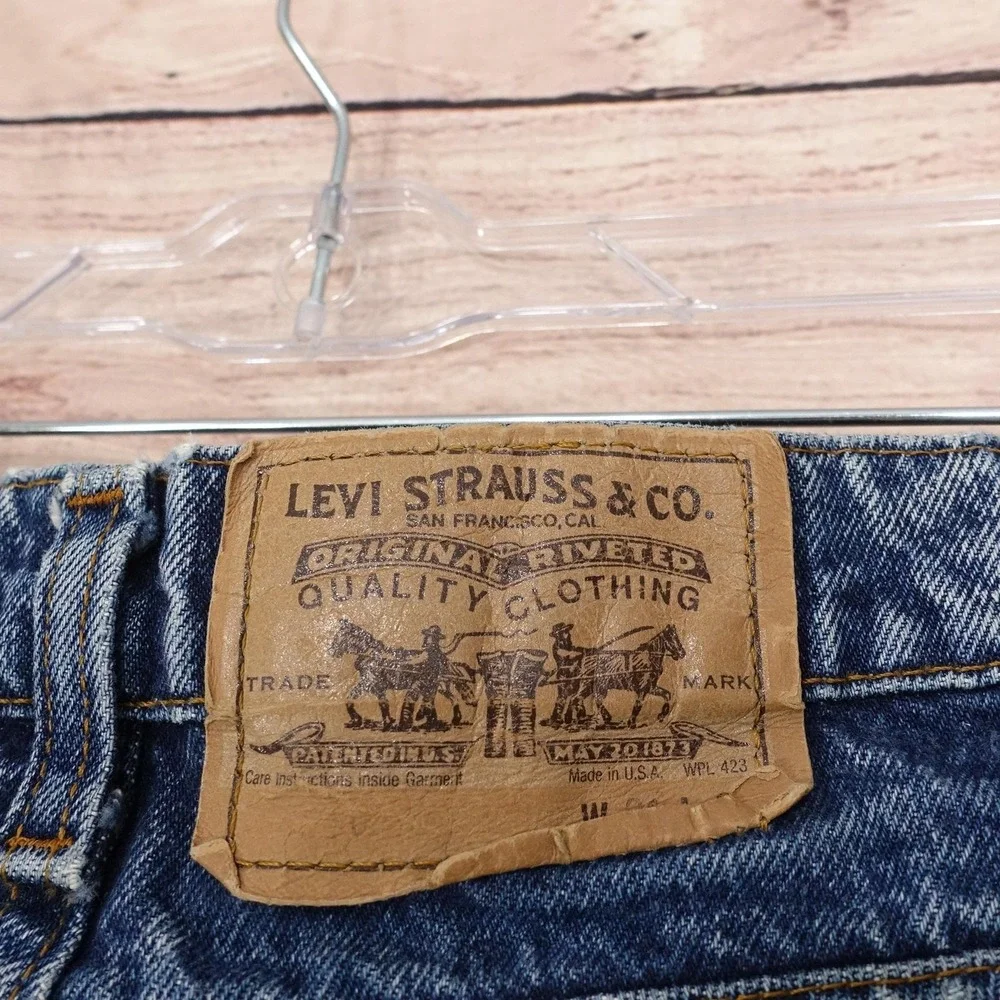 Levi's Shorts Mens 30 Blue Denim Distressed Bermuda Vintage Orange Tab USA Made